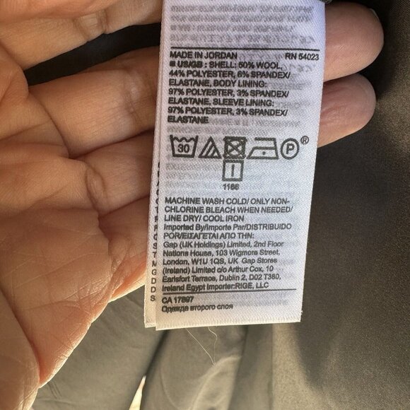 Banana Republic Blazer Long and Lean Jacket Plaid Gray Pink Wool Blend Sz 12 New - Picture 5 of 11